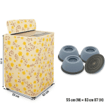 Washing Machine Protection Combo | Dustproof Cover & 4 Anti-Vibration Pads